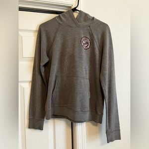Abercrombie & Fitch Grey Logo Hoodie Fleece Sweatshirt